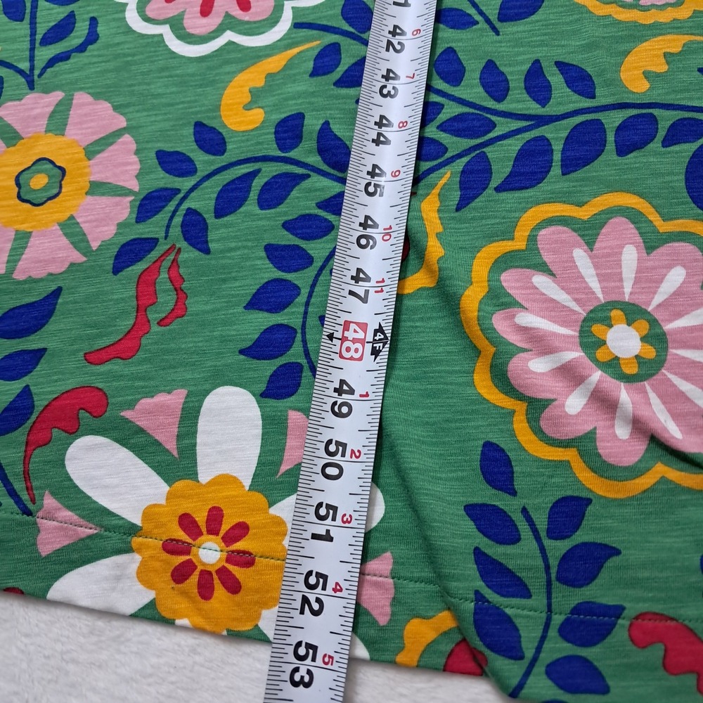 Boden Maxi Dress Womens 16/18R Green Floral V-Neck 3/4 Sleeve Retro Mod Casual - Picture 5 of 7